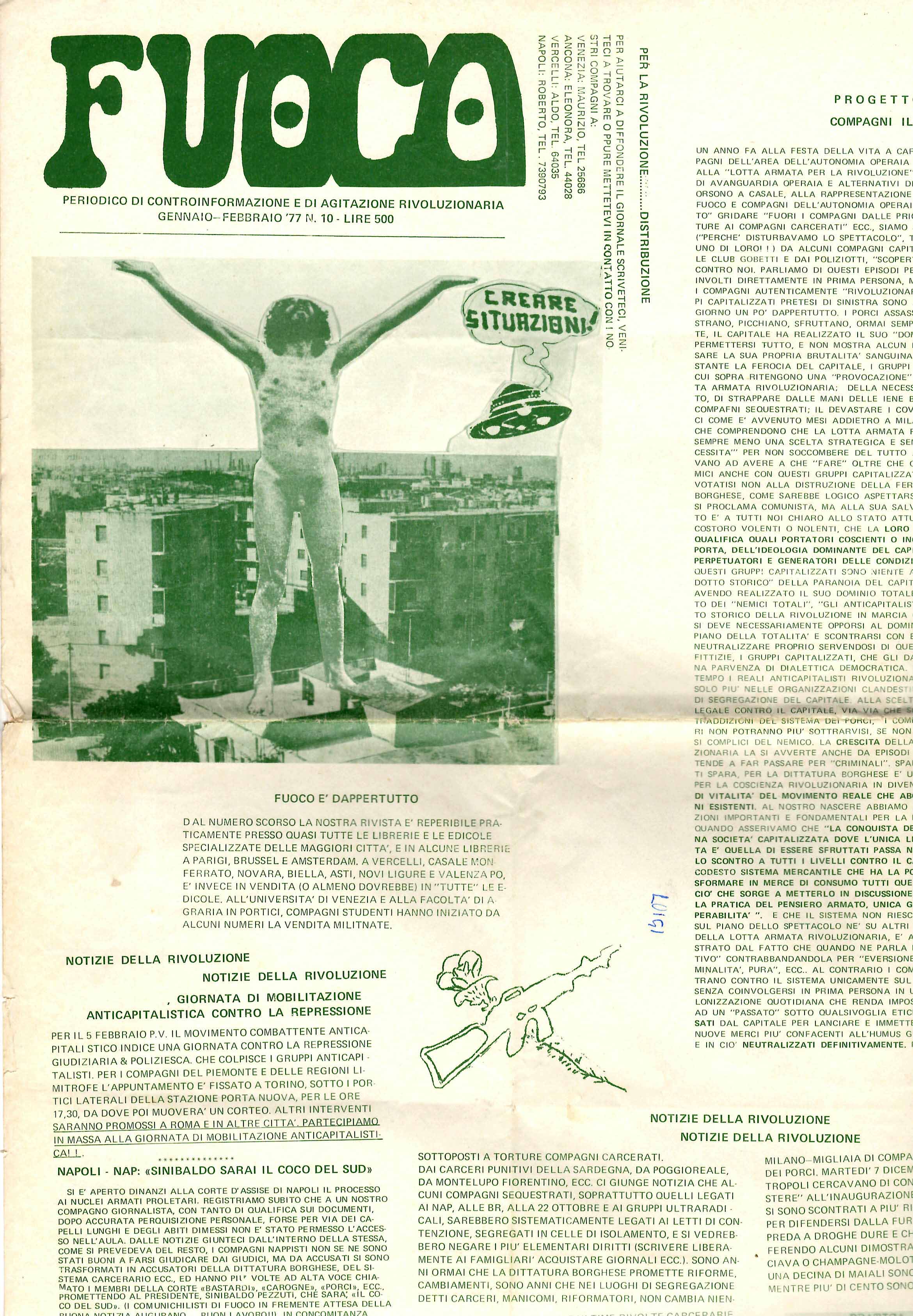 Fuoco. Periodico di controinformazione e di agitazione rivoluzionaria